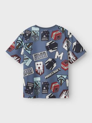 Name It lasten t-paita, NKMMAP MINECRAFT NREG SS POLY TOP Sininen Kuosi