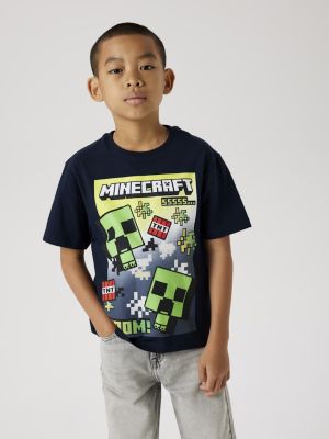 Name It lasten t-paita, NKMMUS MINECRAFT REG SS TOPN Tummansininen