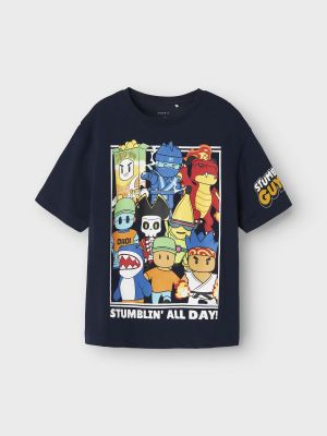 Name It lasten t-paita, NKMSTUFF STUMBELG SS NREG TOP Tummansininen