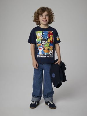 Name It lasten t-paita, NKMSTUFF STUMBELG SS NREG TOP Tummansininen