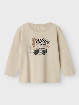 Name It lasten t-paita, NMMHAKO NREG LS TOP Vaalea Beige