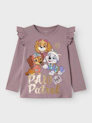 Name It lasten toppi, NMFSABINE PAW LS TOP Vaaleanpunainen