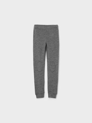Name It Lasten Välihousut NKMWANG WOOL PLAIN LONGJOHN Tummanharmaa