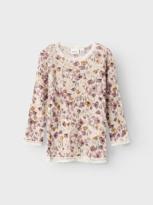 Name It paita, NMFWANG WOOL NEEDLE LS TOP Beige Kuosi