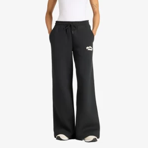 New Balance naisten collegehousut, Linear Heritage Fleece Wide Leg Pant Musta