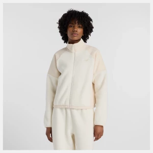 New Balance naisten fleecetakki, High Pile Fleece Jacket Luonnonvalkoinen