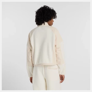 New Balance naisten fleecetakki, High Pile Fleece Jacket Luonnonvalkoinen