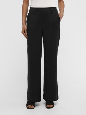 Object Naisten Housut OBJLISA WIDE PANT NOOS Black