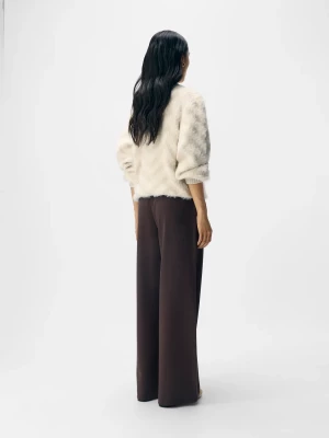 Object Naisten Housut OBJLISA WIDE PANT NOOS Seal Brown