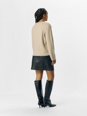 Object naisten neule,  OBJREYNARD SQUARE SLEEVE O-NECK  Humus