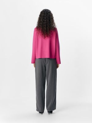 Object naisten neule,  OBJREYNARD SQUARE SLEEVE O-NECK  Raspberry Sorbet