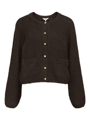 Object naisten neuletakki, OBJSAGGIA RE L/S KNIT CARDIGAN Seal Brown