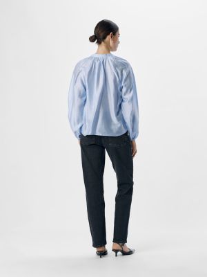Object naisten pusero, OBJHEIDI L/S LO V-NECK TOP  Cornflower Blue