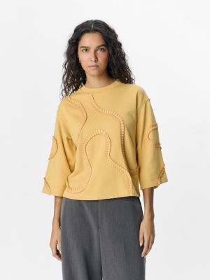Object naisten pusero, OBJLIV RE 3/4 SWEATSHIRT CC2 SS Daffodil
