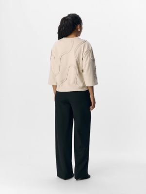 Object naisten pusero, OBJLIV RE 3/4 SWEATSHIRT CC2 SS Sandshell
