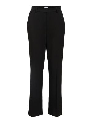 Object naisten suorat housut, OBJLISA MW STRAIGHT PANT Black