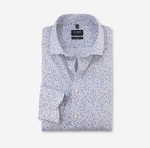 Olymp luxor kauluspaita, Modern fit Valkopohjainen Kuosi