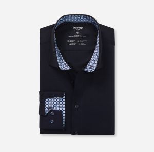 Olymp miesten kauluspaita, 095 24/7 - LUXOR MODERN FIT JERSEY Tummansininen