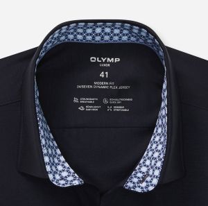 Olymp miesten kauluspaita, 095 24/7 - LUXOR MODERN FIT JERSEY Tummansininen