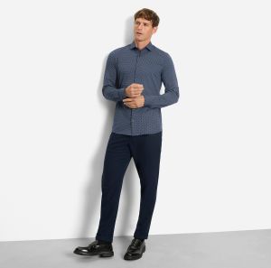 Olymp miesten kauluspaita, 097 24/7 - LEVEL 5 JERSEY BODY FIT Sininen Kuosi