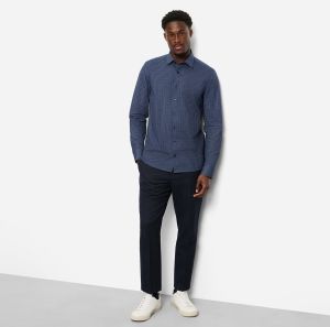 Olymp miesten kauluspaita, 097 24/7 - LEVEL 5 JERSEY BODY FIT Sininen Kuosi