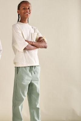 Only and Sons Junior lasten housut, OSJLINUS COTTON LINEN PANT Vihreä