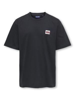 Only and Sons Junior t-paita, OSJFRED LIFE RLX SS LABEL TEE Tummansininen