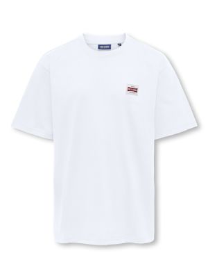 Only and Sons Junior t-paita, OSJFRED LIFE RLX SS LABEL TEE Valkoinen