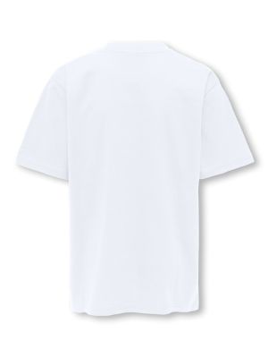 Only and Sons Junior t-paita, OSJFRED LIFE RLX SS LABEL TEE Valkoinen