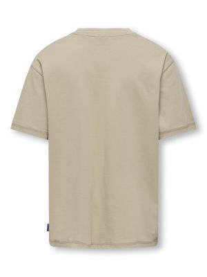 Only and Sons Junior t-paita, OSJMENES LOOSE SS O-NECK T-SHIRT Beige