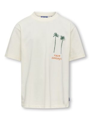 Only and Sons Junior t-paita, OSJMENES LOOSE SS O-NECK T-SHIRT Luonnonvalkoinen