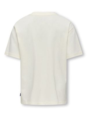 Only and Sons Junior t-paita, OSJMENES LOOSE SS O-NECK T-SHIRT Luonnonvalkoinen