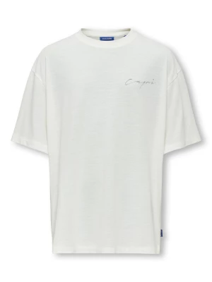 Only and Sons Junior t-paita, OSJMILON SS OVERSIZE O-NECK T-SHIRT Luonnonvalkoinen