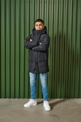 Only and Sons Junior toppatakki, OSJCARL LIFE LONG QUILTED COAT Musta