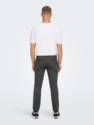 Only and Sons Miesten Chinot MARK TAP HERRINGBONE NOS Harmaa Kuosi