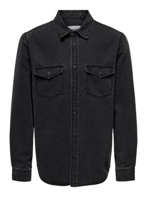Only and Sons Miesten Farkkupaita, BANE DENIM SHIRT NOS Hiilenmusta