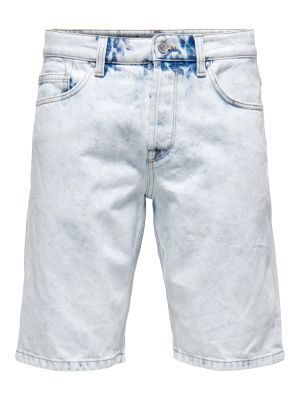Only and Sons Miesten Farkkushortsit AVI SHORTS BLEACH Indigo