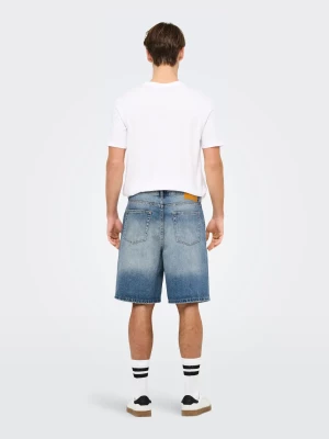 Only and Sons miesten farkkushortsit, FADE MID BLUE SHORTS Medium Blue Denim