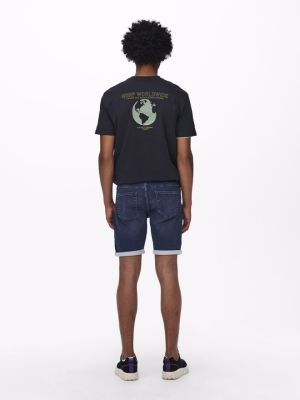 Only and Sons Miesten Farkkushortsit PLY LIFE REG BLUE JOG Indigo