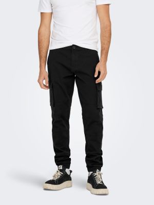 Only and Sons miesten housut, ONSCAM STAGE CARGO CUFF Musta