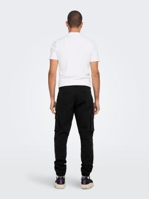 Only and Sons miesten housut, ONSCAM STAGE CARGO CUFF Musta