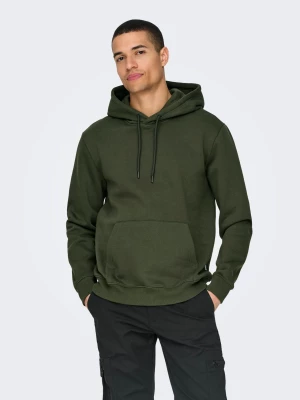 Only and Sons Miesten Huppari, ONSCONNOR REG SWEAT HOODIE NOS Armeijanvihreä
