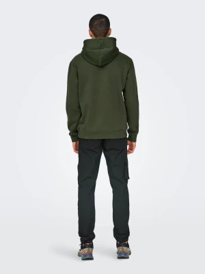 Only and Sons Miesten Huppari, ONSCONNOR REG SWEAT HOODIE NOS Armeijanvihreä