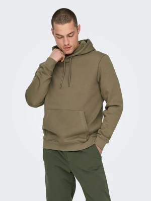 Only and Sons Miesten Huppari, ONSCONNOR REG SWEAT HOODIE NOS Tumma Kameli