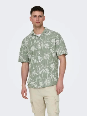 Only and Sons Miesten Kauluspaita, CAIDEN HAWAI LINEN NOS Vihreä