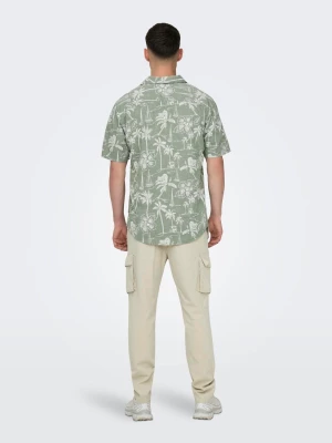 Only and Sons Miesten Kauluspaita, CAIDEN HAWAI LINEN NOS Vihreä