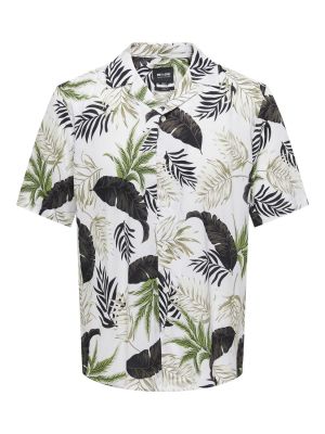 Only and Sons miesten kauluspaita, WAYNE LIFE VISCOSE SHIRT Valkopohjainen Kuosi