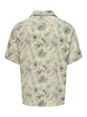 Only and Sons miesten kauluspaita, WAYNE LIFE VISCOSE SHIRT Vihreä Kuosi