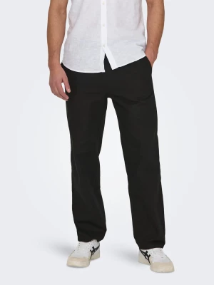 Only and Sons miesten kesähousut, SINUS LOOSE LIN PANT Black
