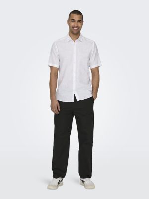 Only and Sons miesten kesähousut, SINUS LOOSE LIN PANT Musta